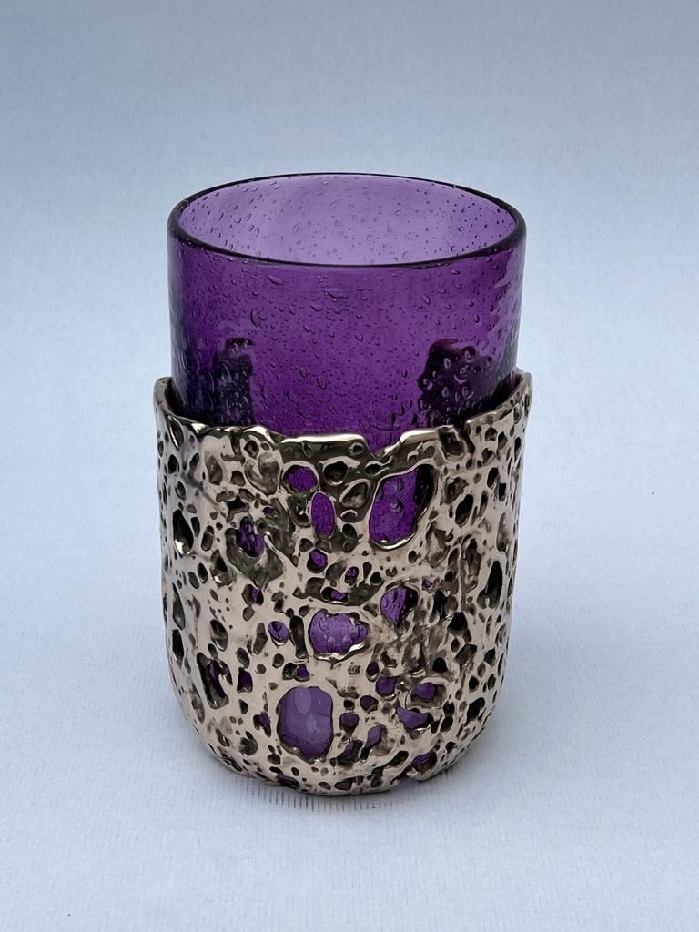 vase mie bronze aude lechere les metamorfoses verre moule biot