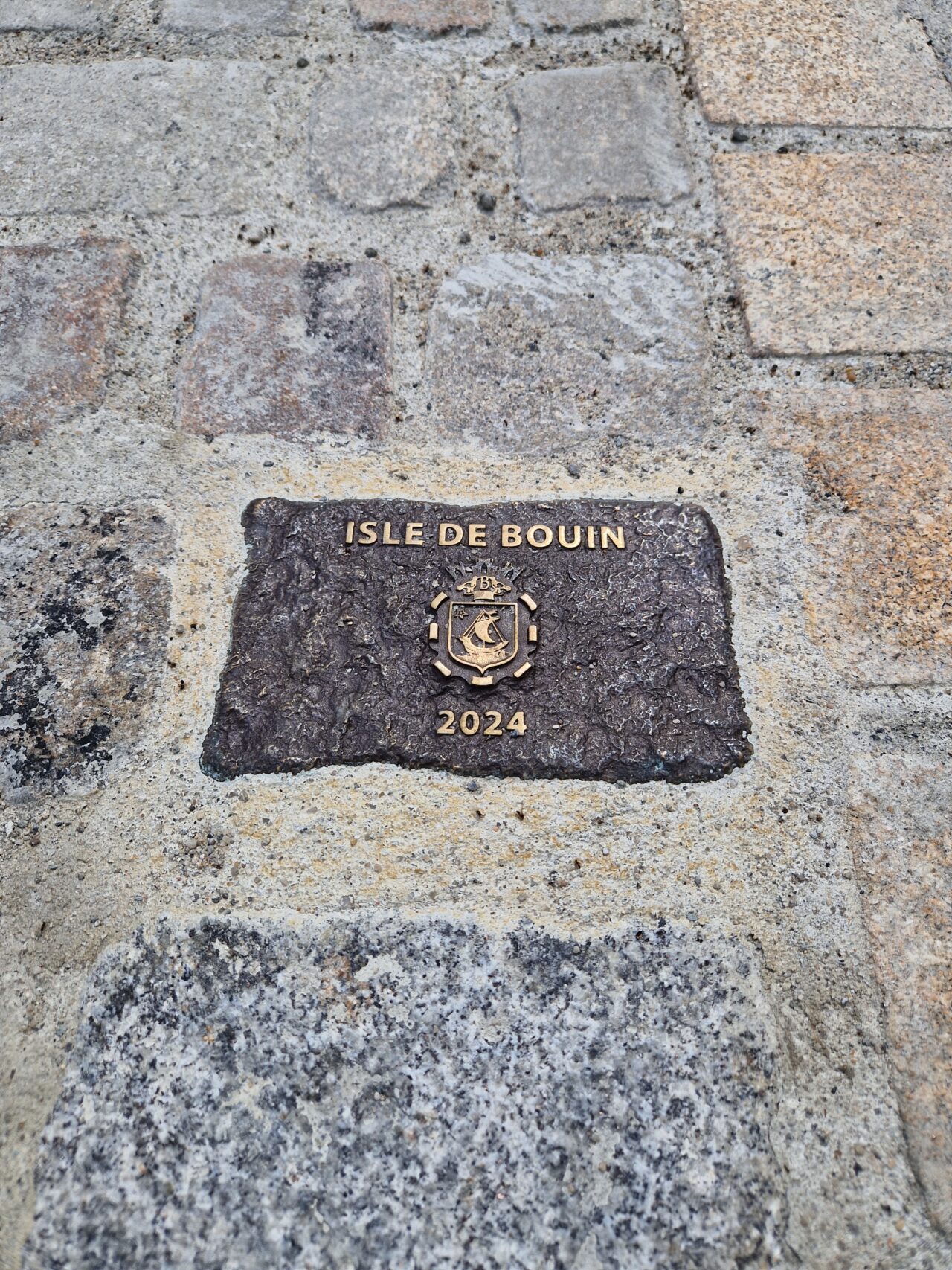 Pave clou balisage bronze blason